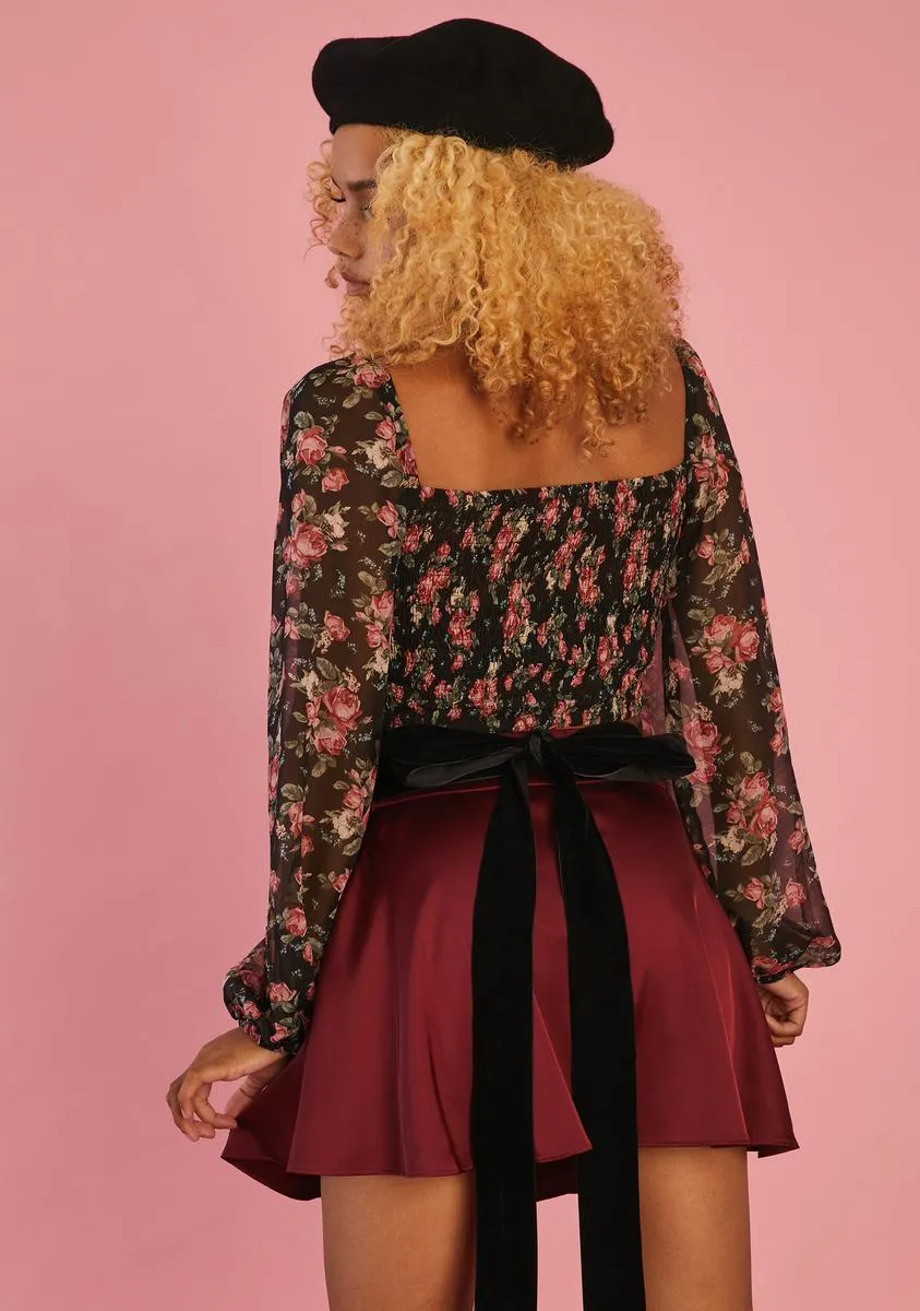 Art Of Elegance Satin Skirt