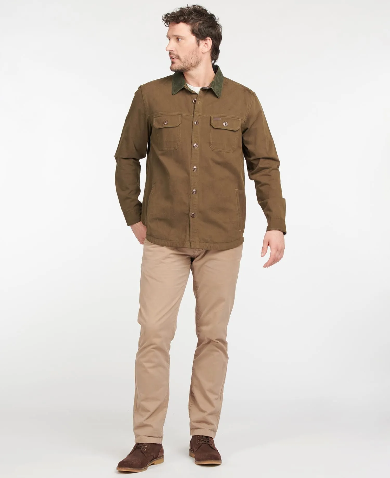 Barbour Catbell Overshirt in Dark Olive