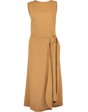 Belted Flare Midi Dress