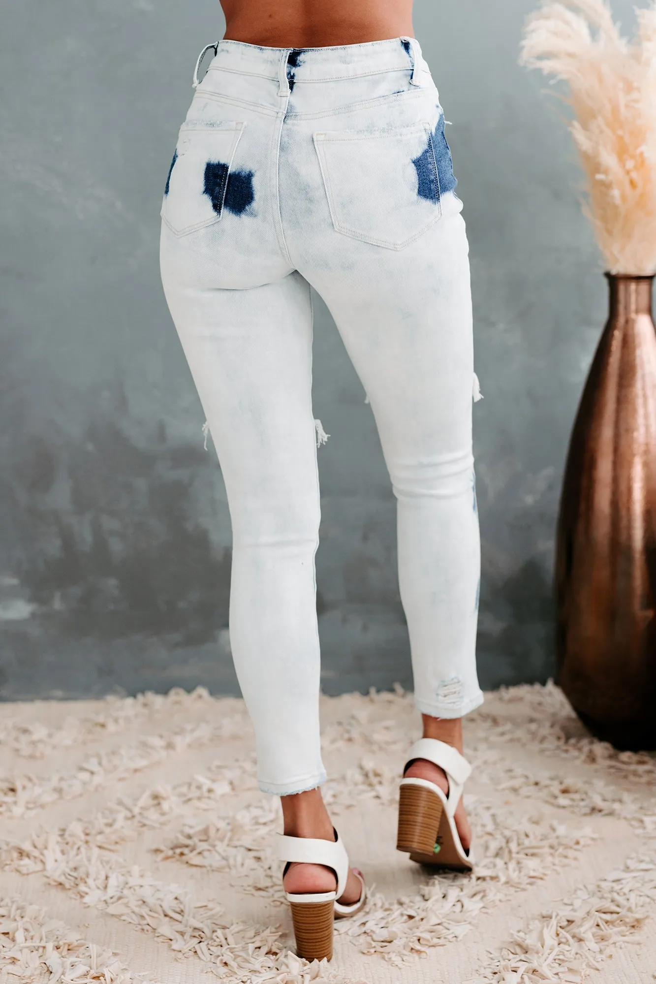 Casually Cool Flying Monkey High Rise Bleached Skinny Jeans (Light)