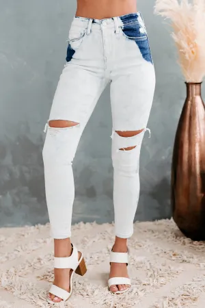 Casually Cool Flying Monkey High Rise Bleached Skinny Jeans (Light)