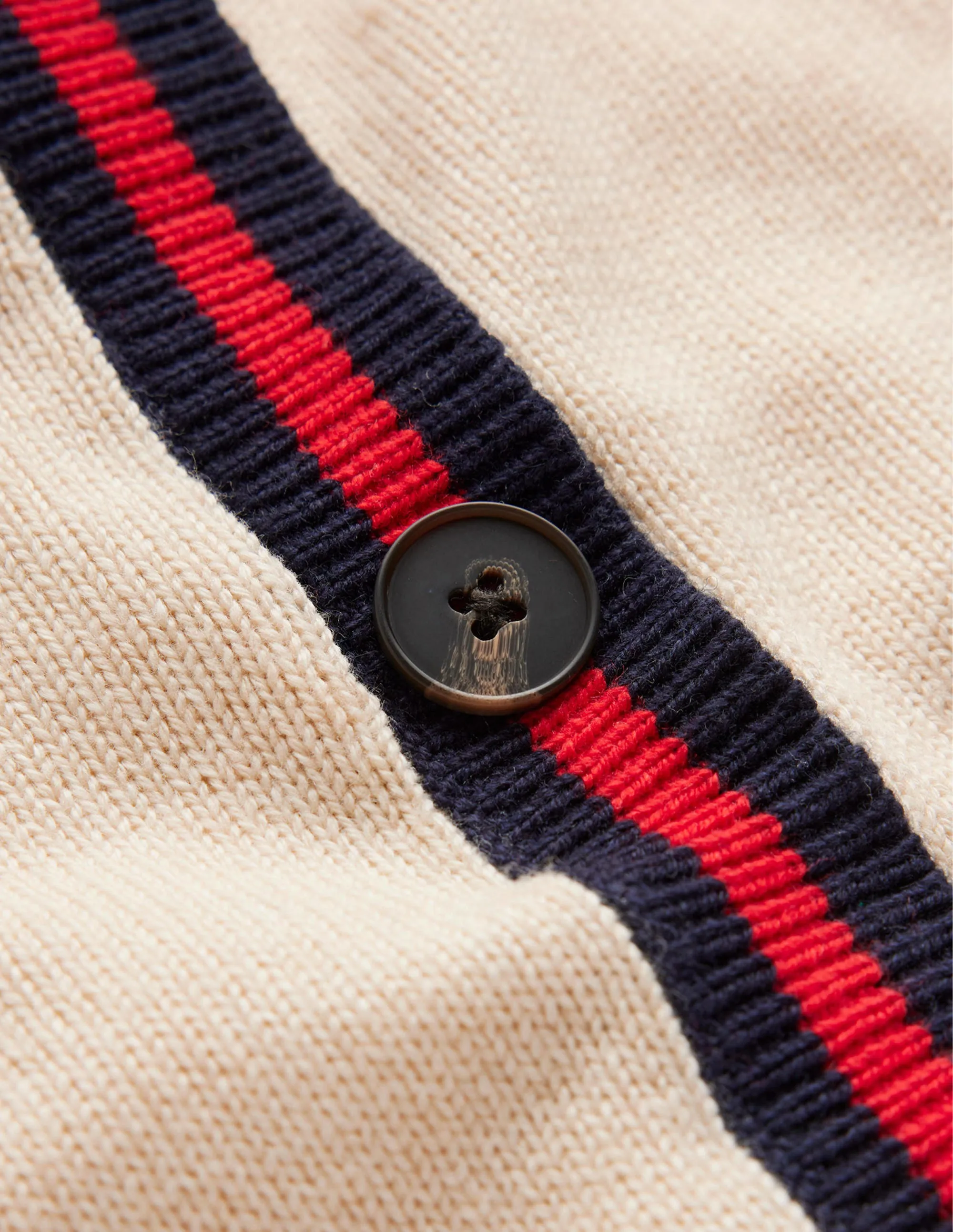 Cecily Button Back Jumper-Warm Ivory, Brand Stripe