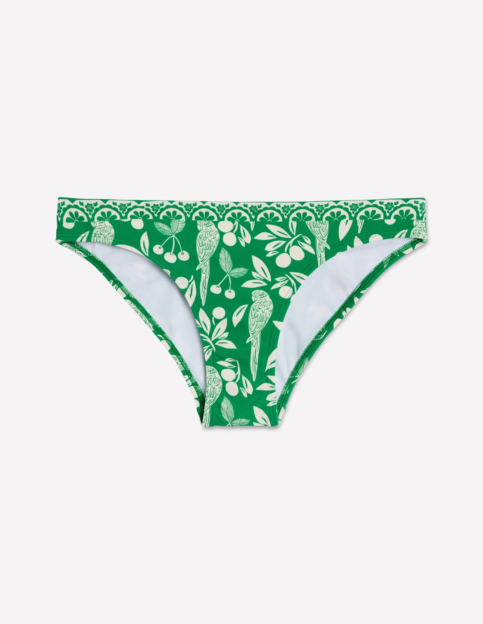 Classic Bikini Bottoms-Rich Emerald, Ornate Tropics