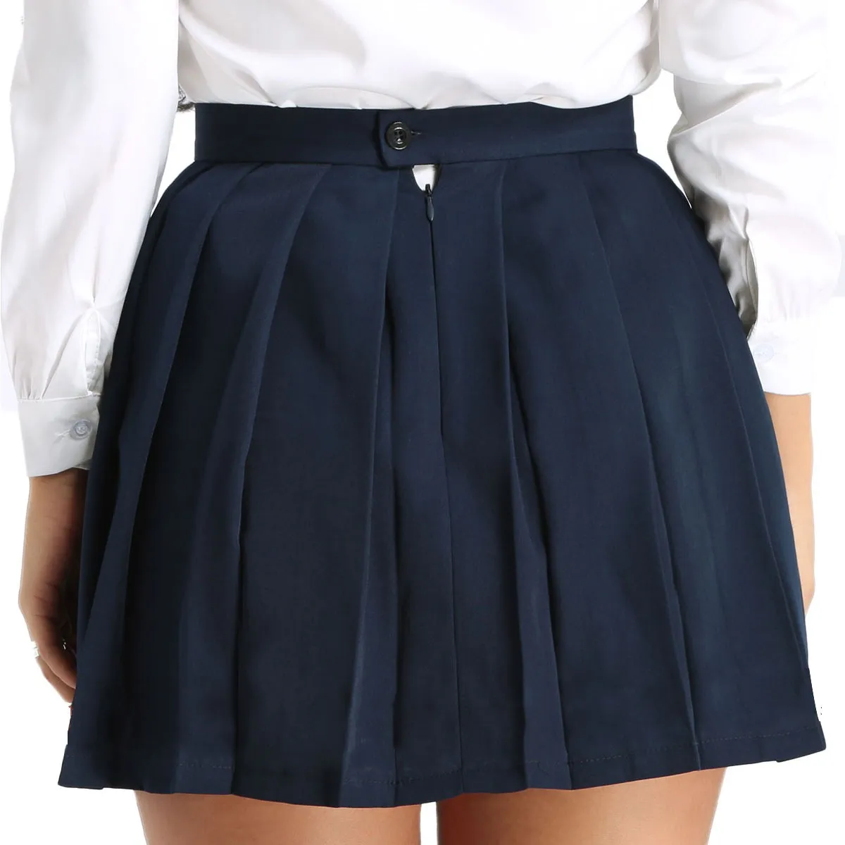 CLEARANCE / Women's High Waisted Pleated Mini Skirt / A-Line Solid Color Skirt