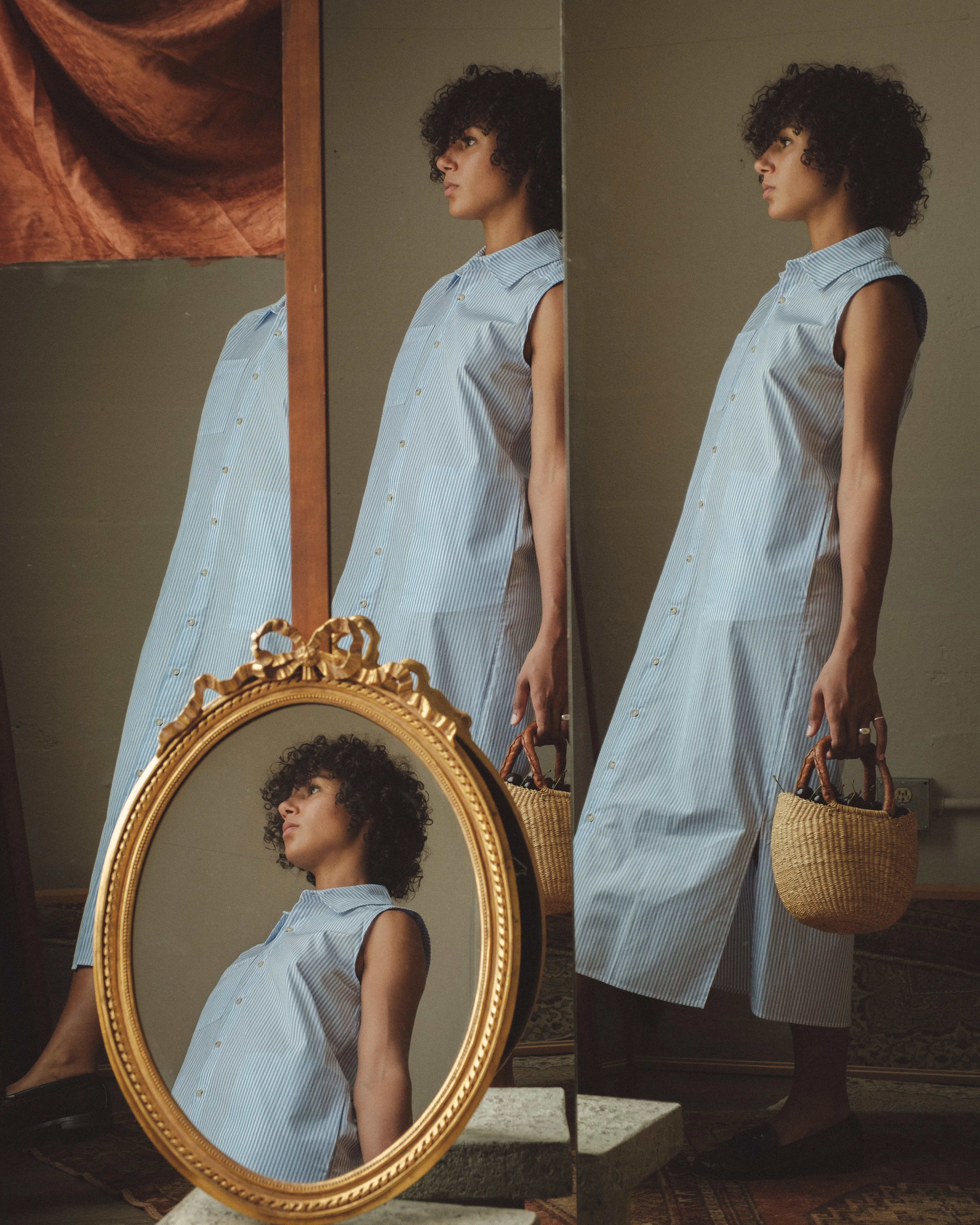 Cloud Stripe Pop Sleeveless Dress