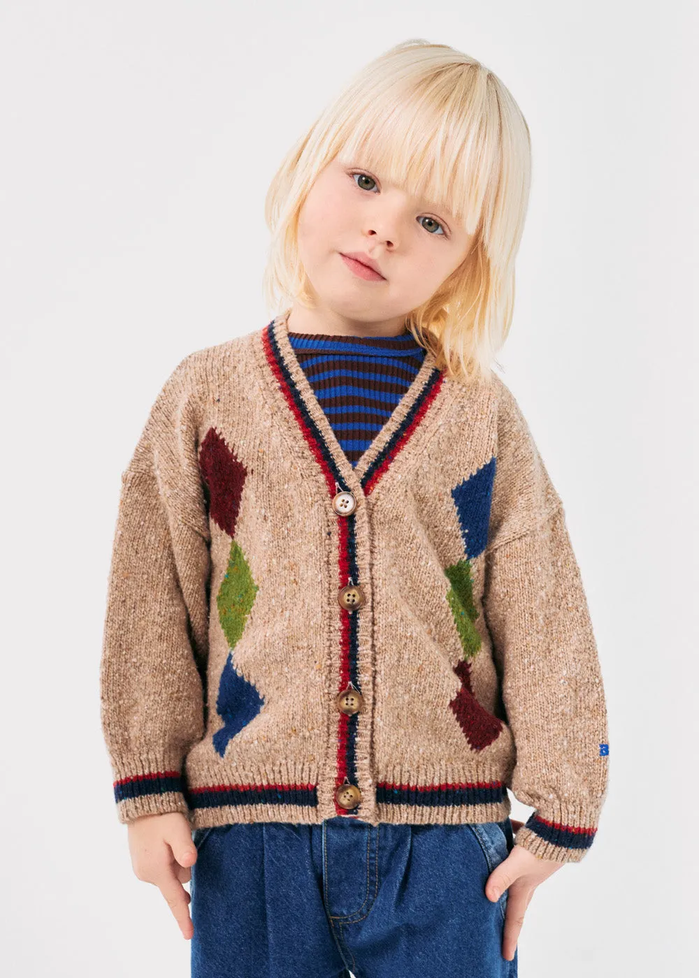 DIAMONDS INTARSIA CARDIGAN
