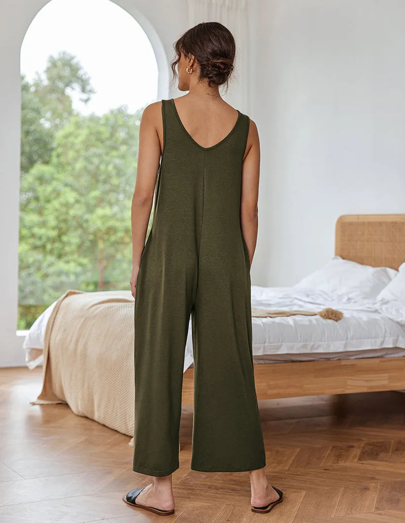 Ekouaer Casual Sleeveless Loose Jumpsuits (US Only)
