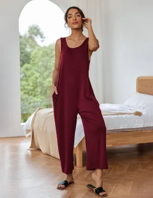 Ekouaer Casual Sleeveless Loose Jumpsuits (US Only)