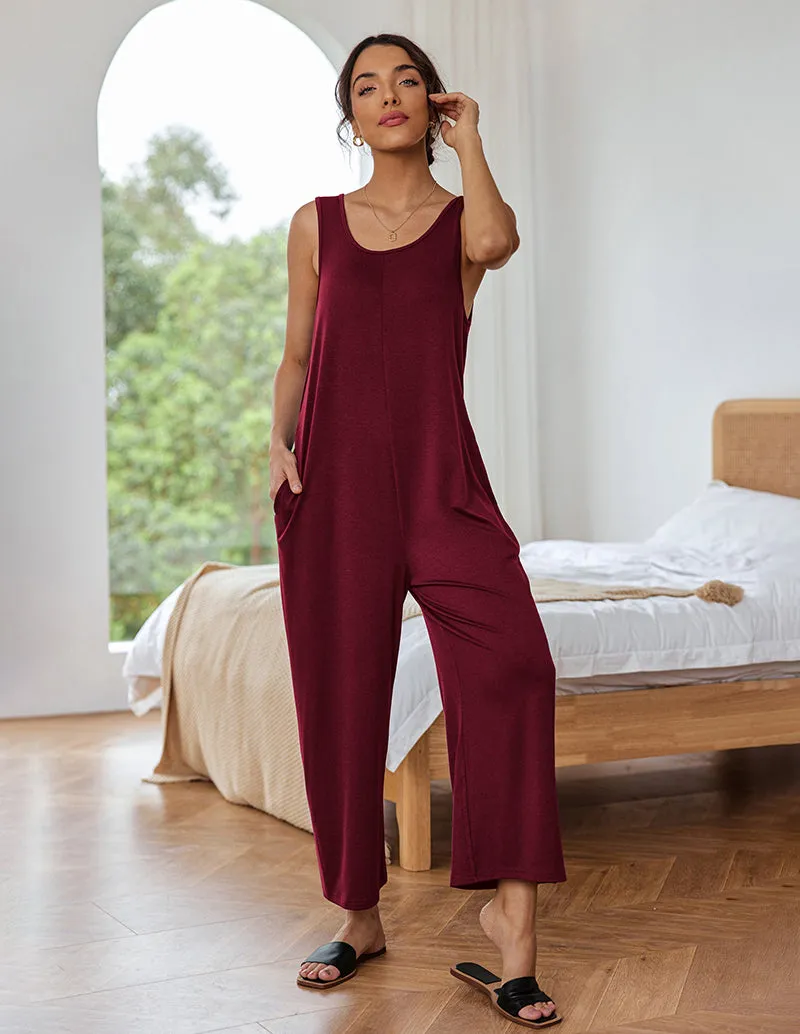 Ekouaer Casual Sleeveless Loose Jumpsuits (US Only)
