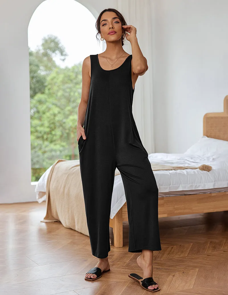 Ekouaer Casual Sleeveless Loose Jumpsuits (US Only)