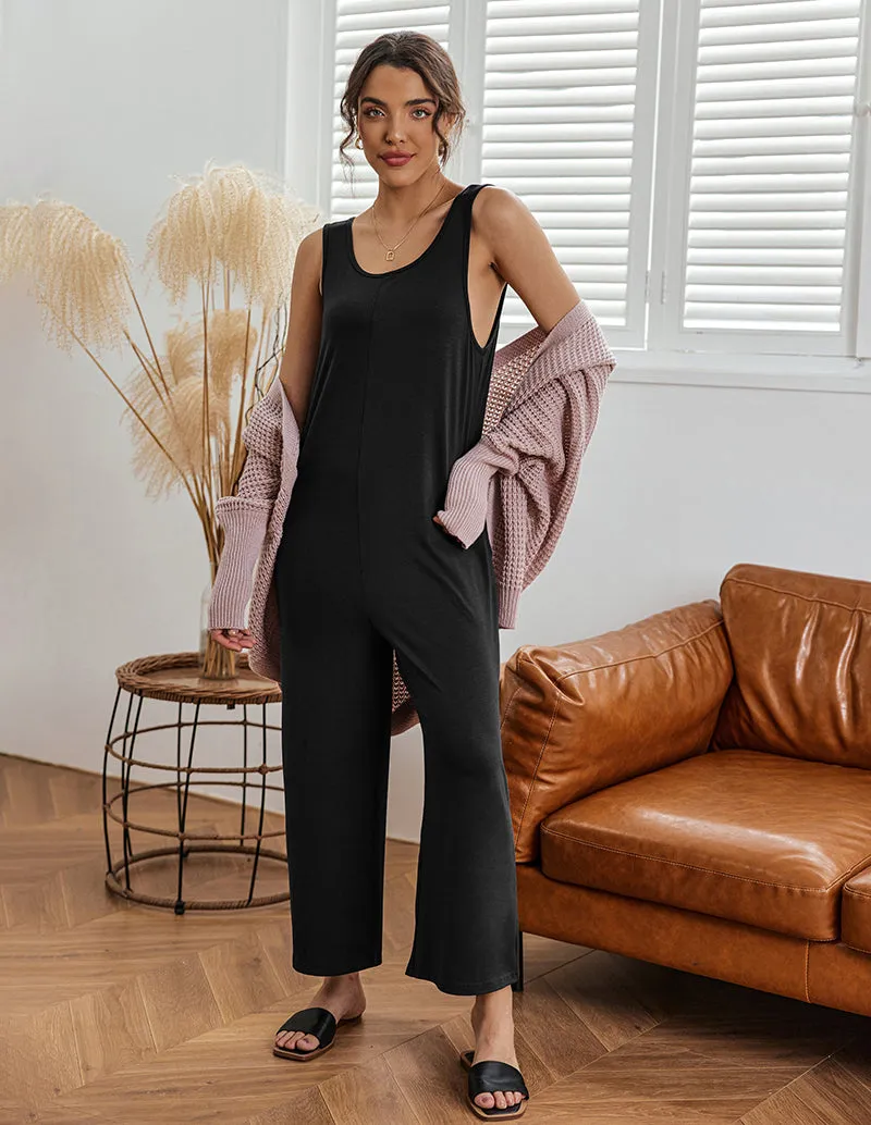 Ekouaer Casual Sleeveless Loose Jumpsuits (US Only)