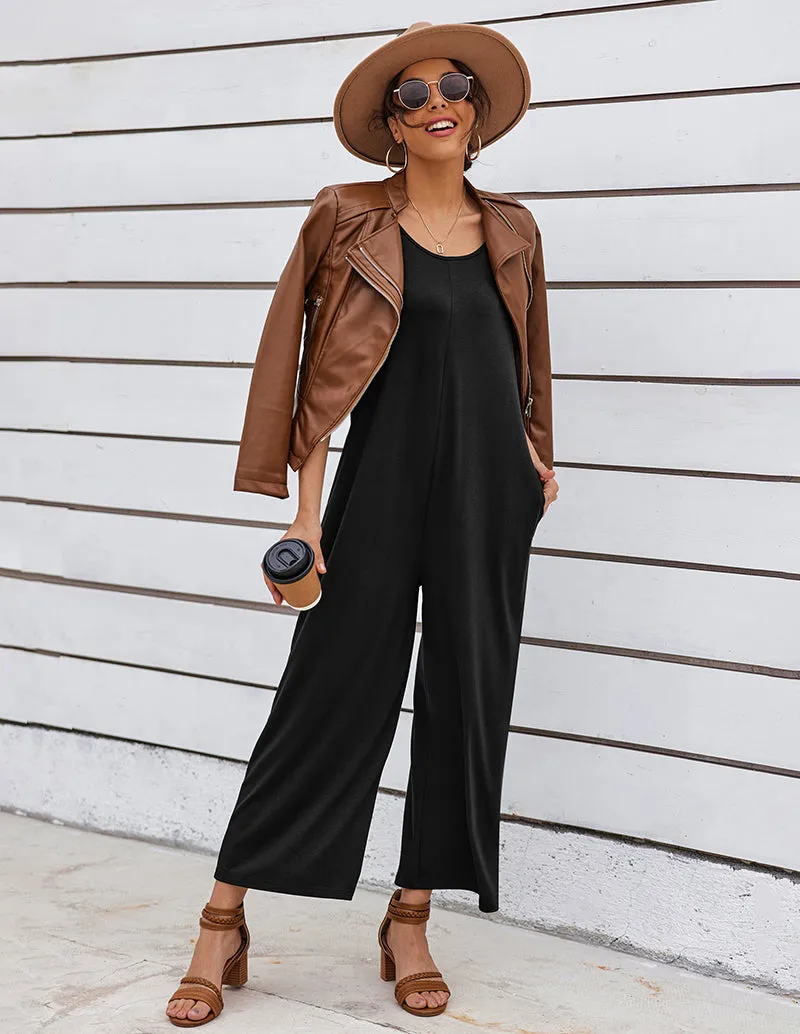 Ekouaer Casual Sleeveless Loose Jumpsuits (US Only)