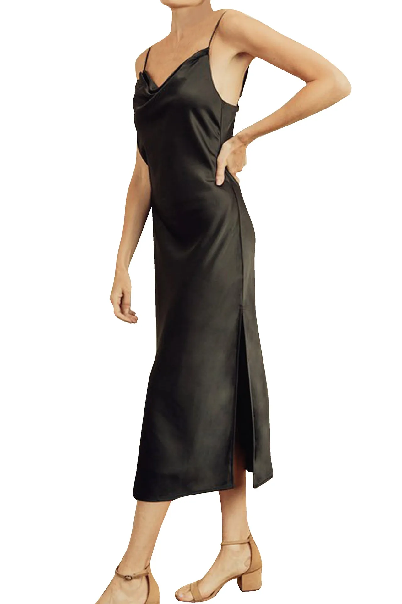 Elegant Black Midi Dress