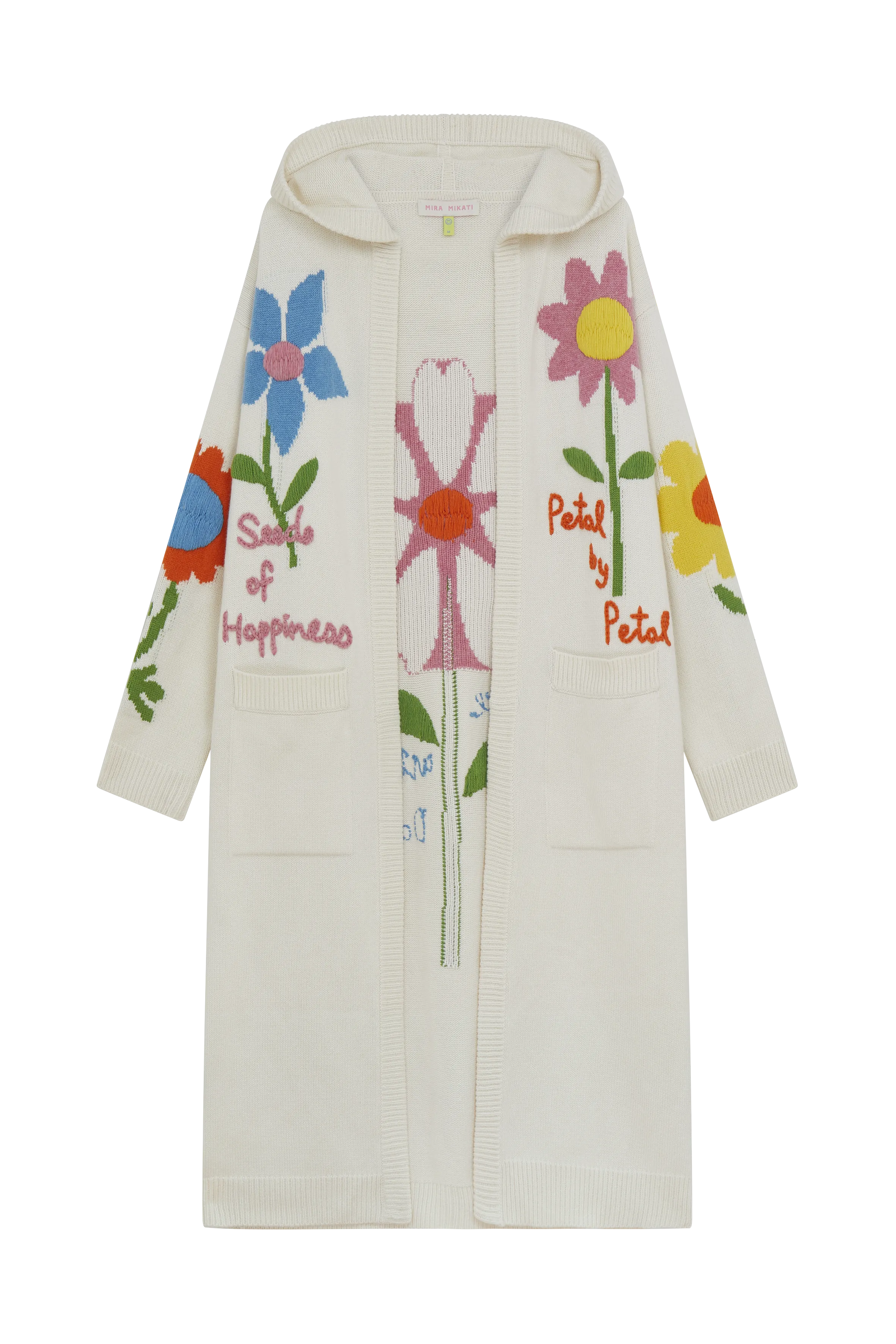 Embroidered Floral Long Cardigan