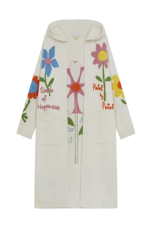 Embroidered Floral Long Cardigan