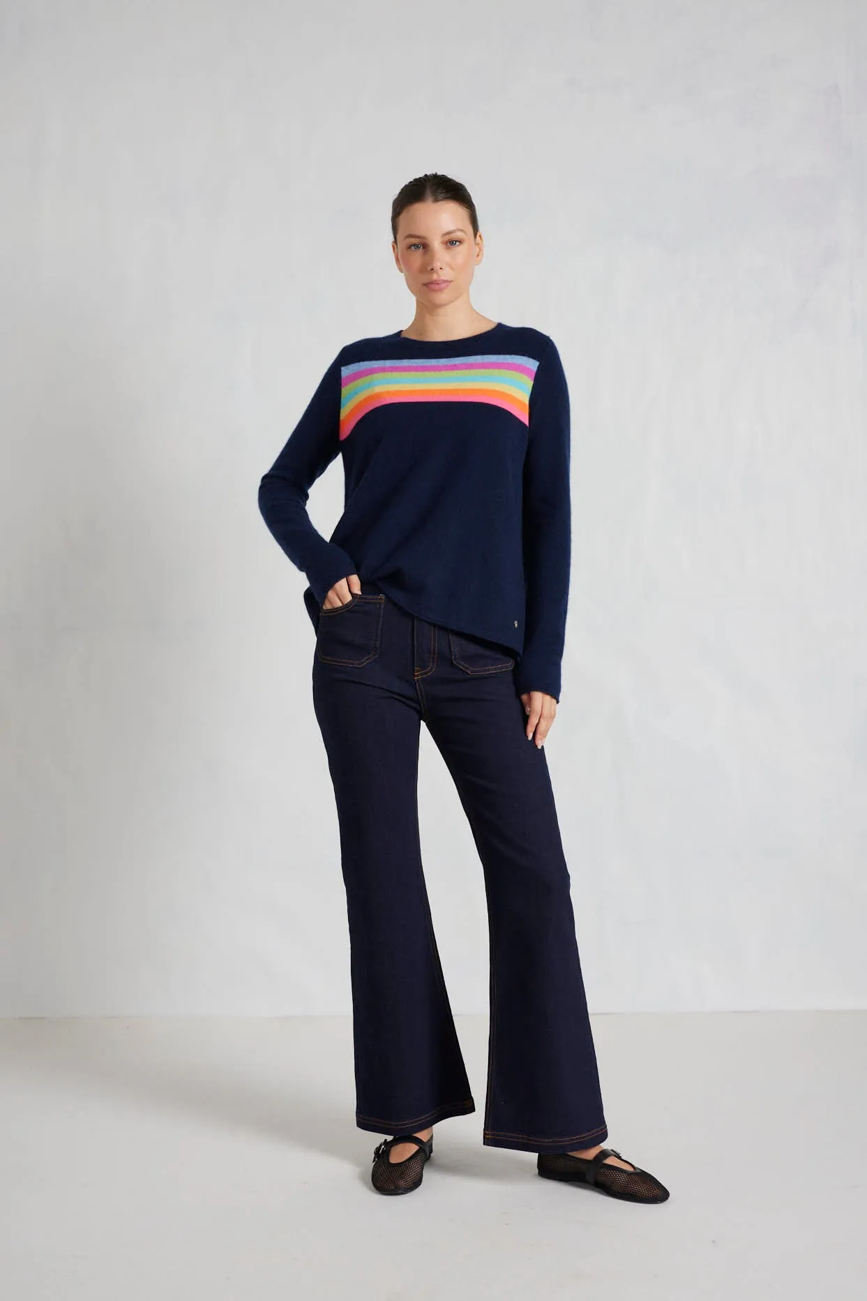 Erin Cashmere Sweater in Navy