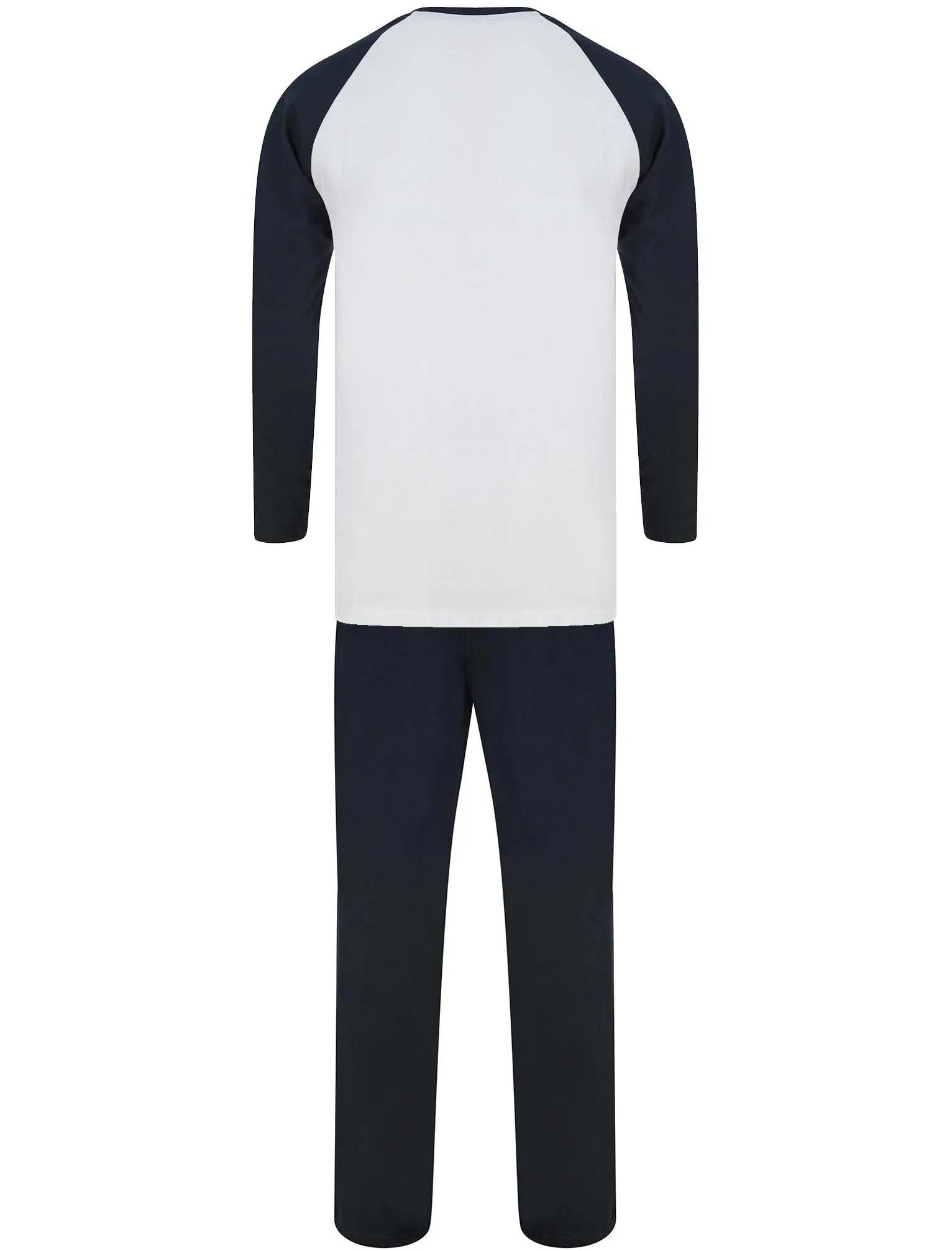 Farlov 2pc Long Sleeve Cotton Lounge Set in Optic White / Sky Captain Navy - Tokyo Laundry