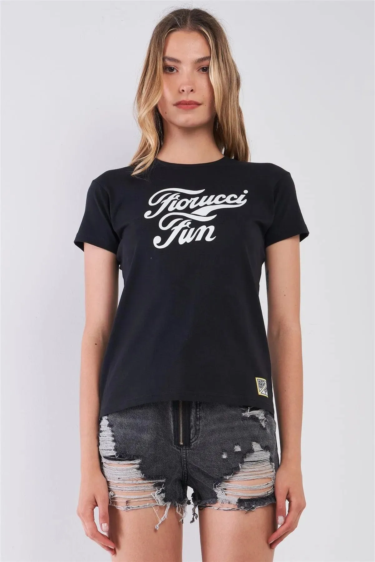 Fiorucci Fun Black Printed Logo T-Shirt For Her /2-2
