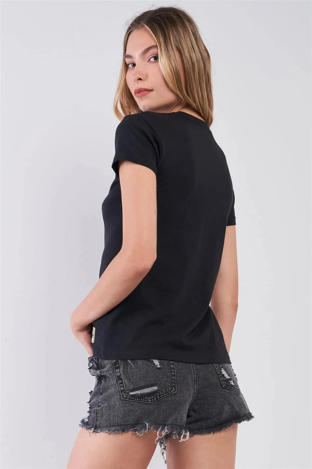 Fiorucci Fun Black Printed Logo T-Shirt For Her /2-2