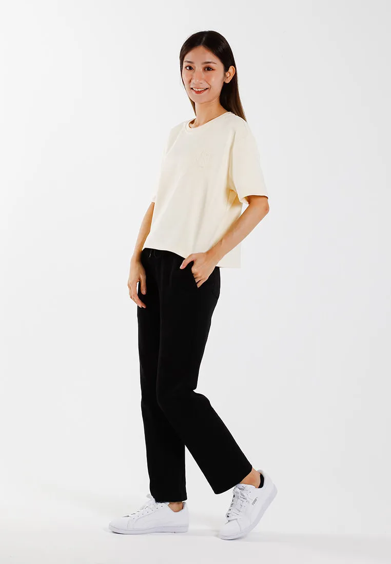 Forest Ladies Heavy Weight Cotton Boxy-Cut Round Neck Tee Casual Loose Fit Crop Top | Baju T Shirt Perempuan - 822450