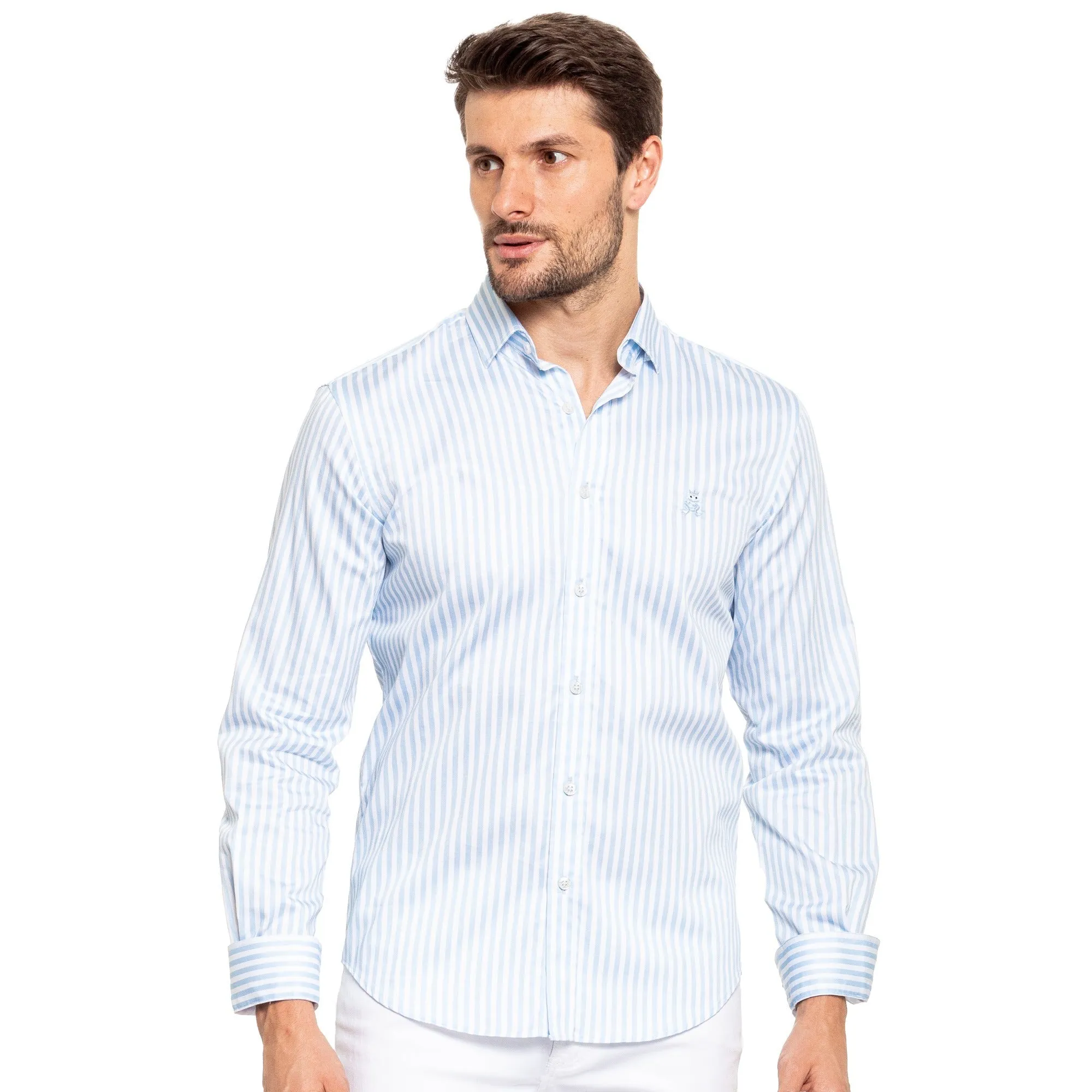 FROG Striped Button Down Shirt - Light Blue