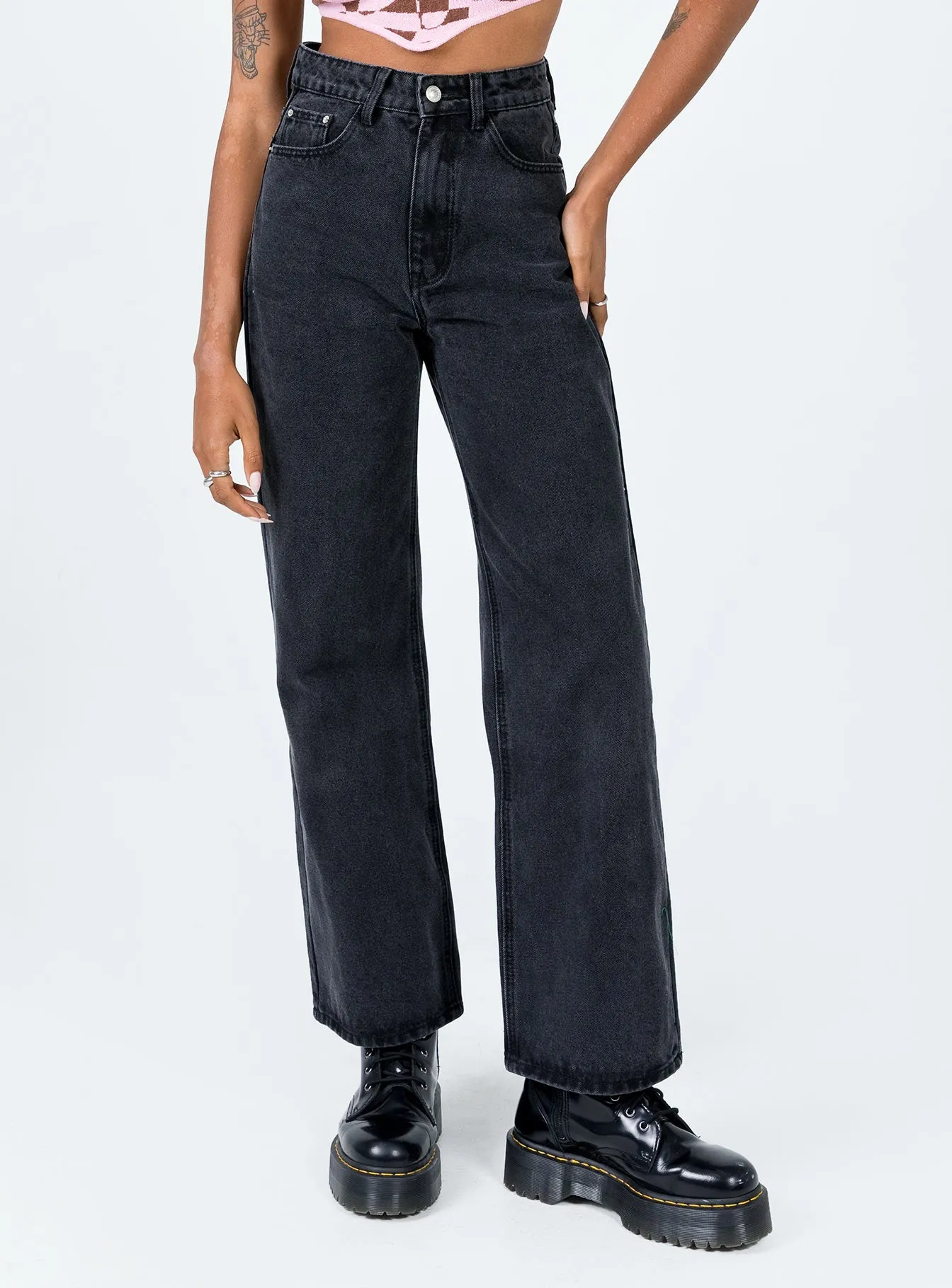 Henley Denim Jeans Black