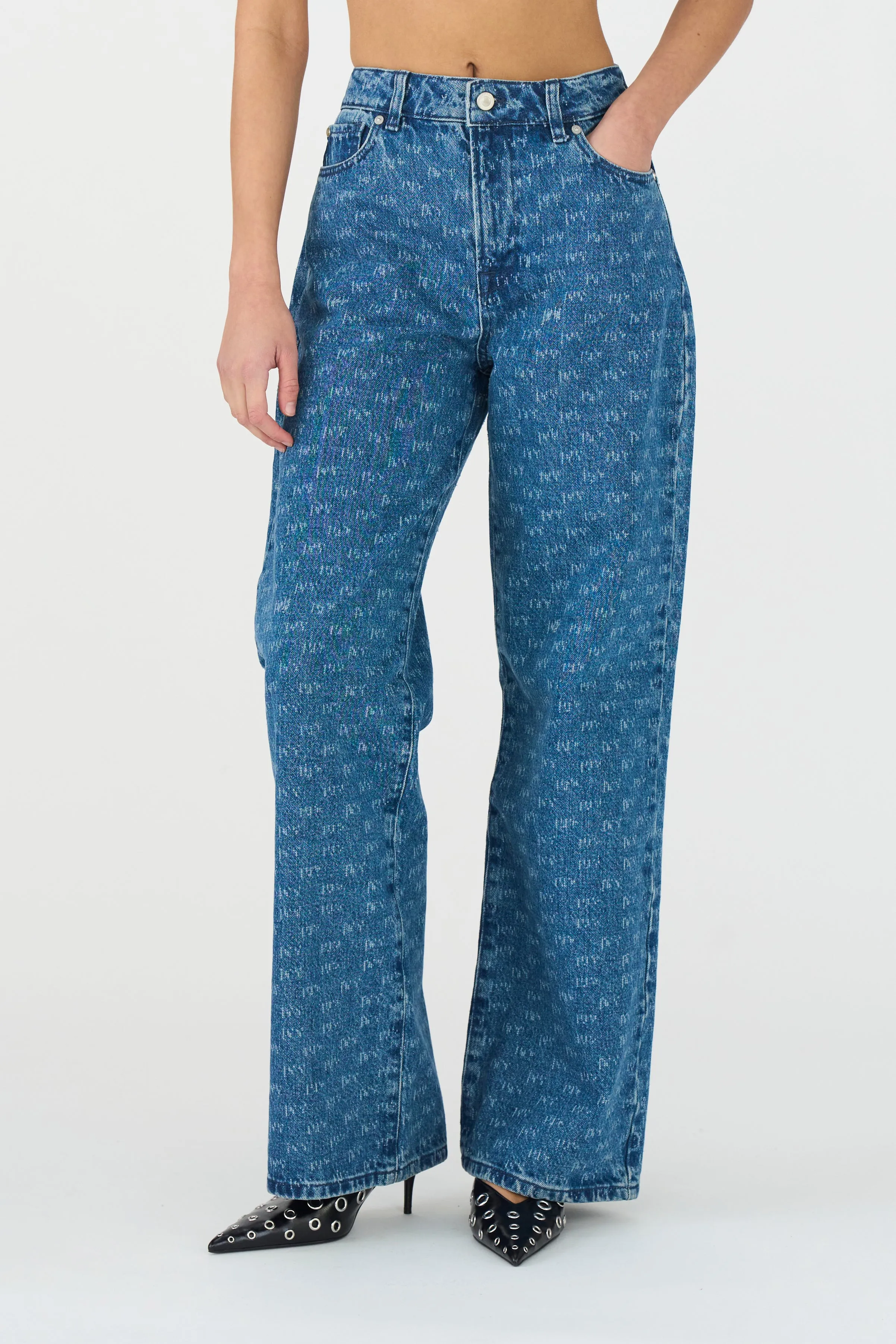 IVY-Augusta Jeans Wash Punch Needle