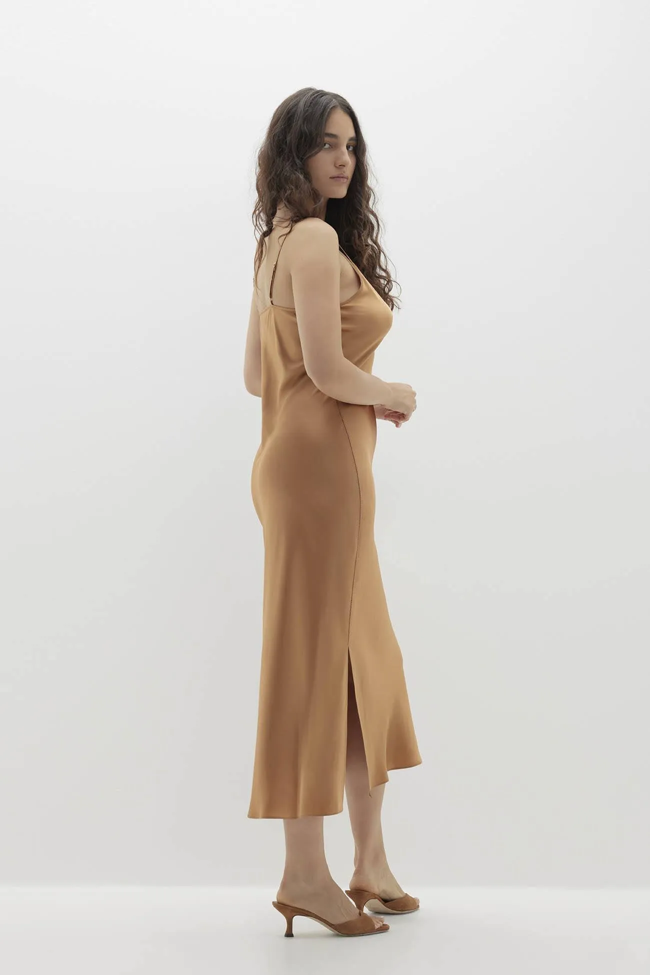 JENNA SILK MIDI DRESS