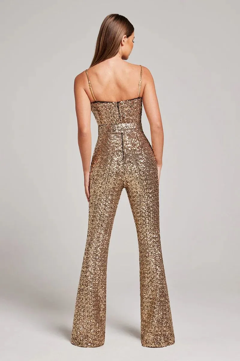 Lenadi Sparkle Jumpsuit with Belt