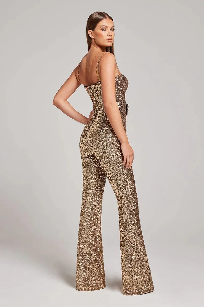 Lenadi Sparkle Jumpsuit with Belt