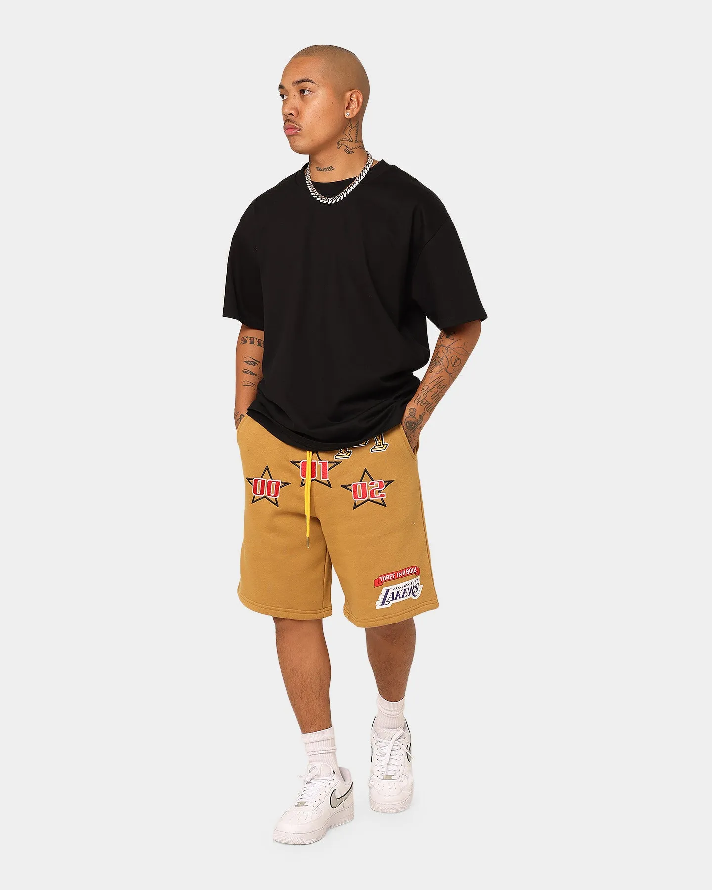 Mitchell & Ness Los Angeles Lakers 3-Peat Shorts Bone Brown