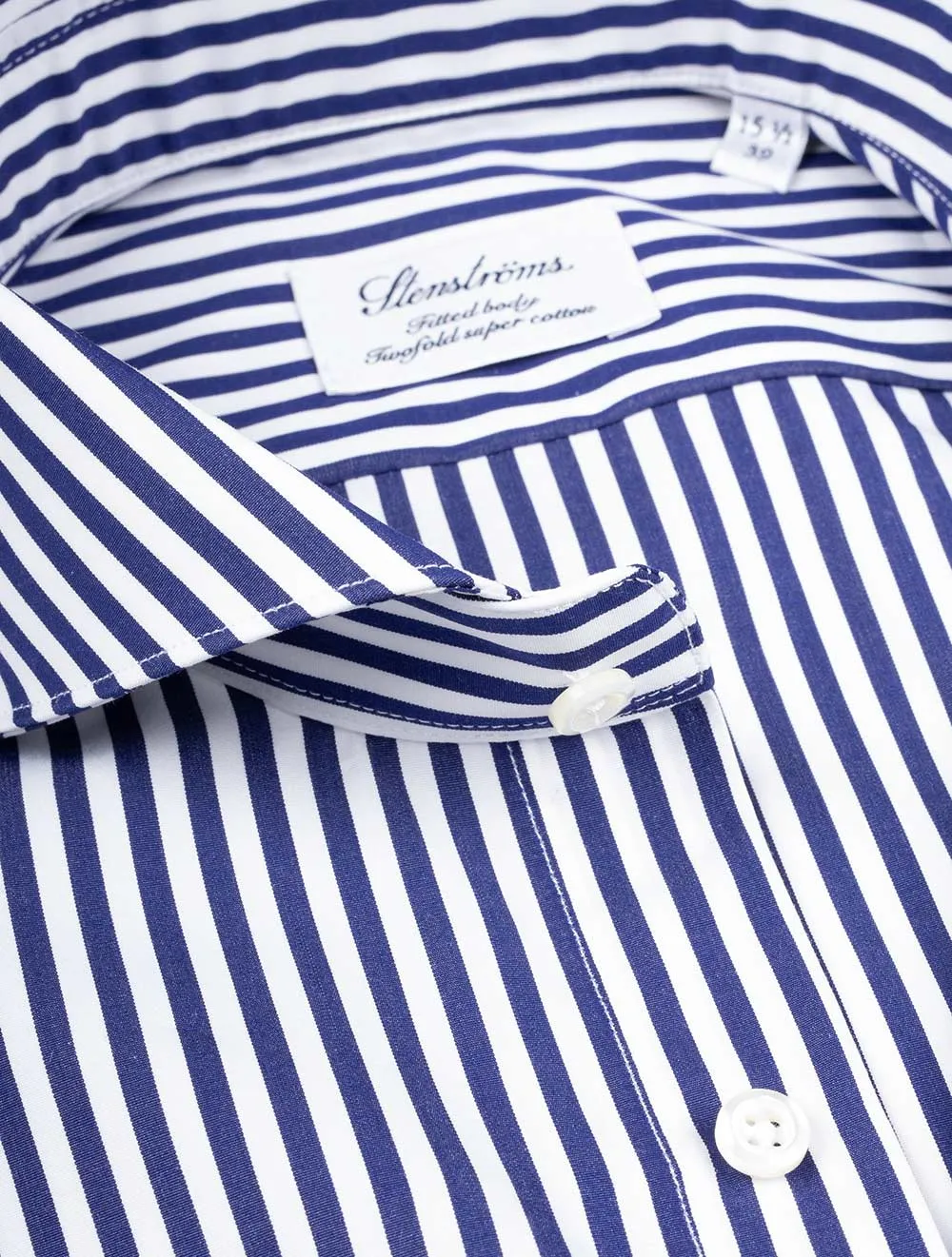 Navy Barstripe Fitted Body Shirt