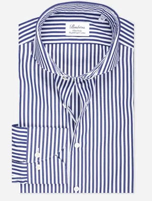 Navy Barstripe Fitted Body Shirt