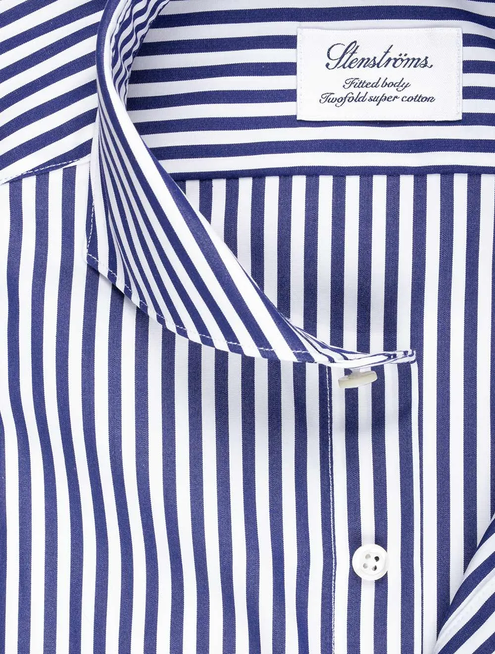 Navy Barstripe Fitted Body Shirt