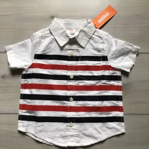 NEW Gymboree Red White & Blue Striped Button Down Shirt
