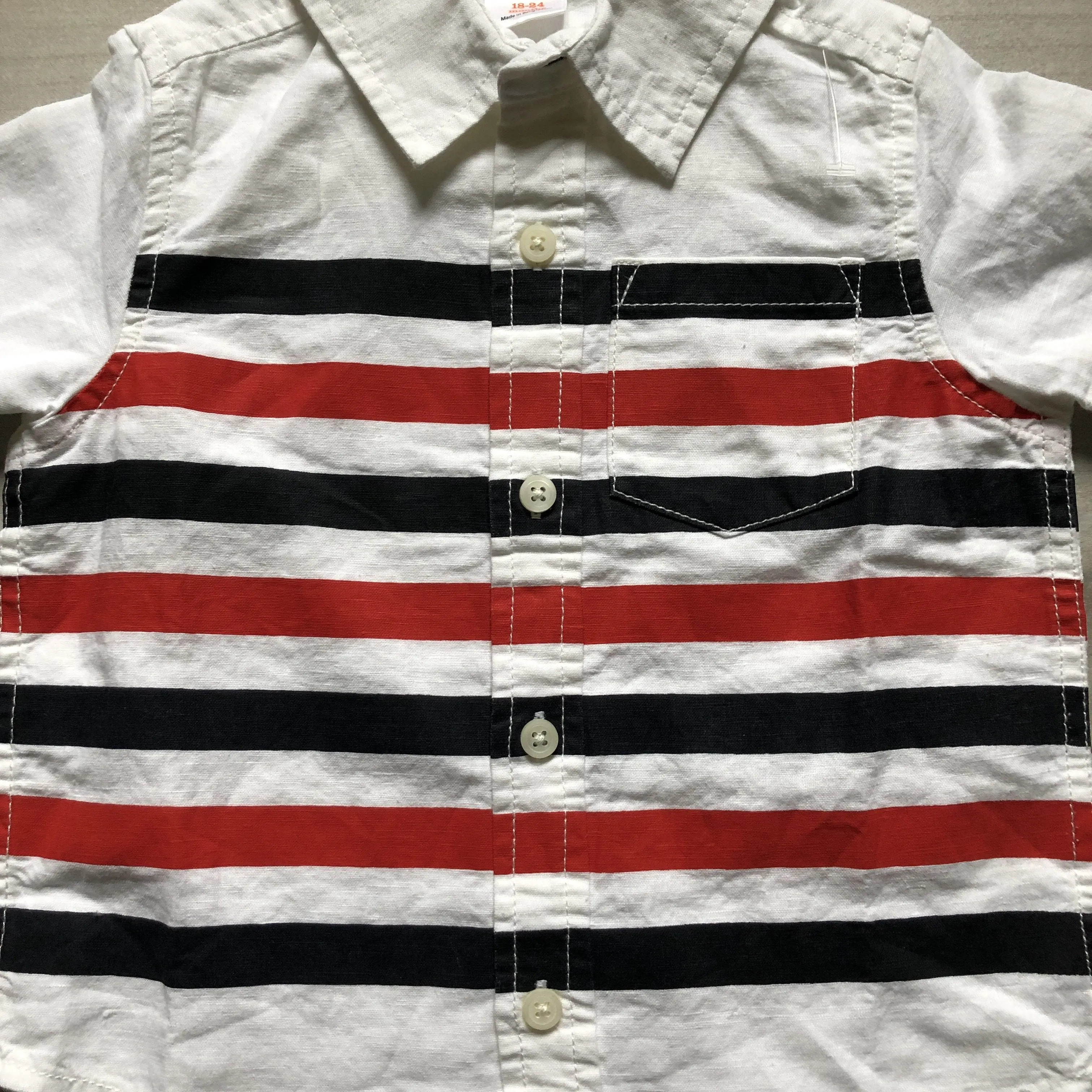 NEW Gymboree Red White & Blue Striped Button Down Shirt