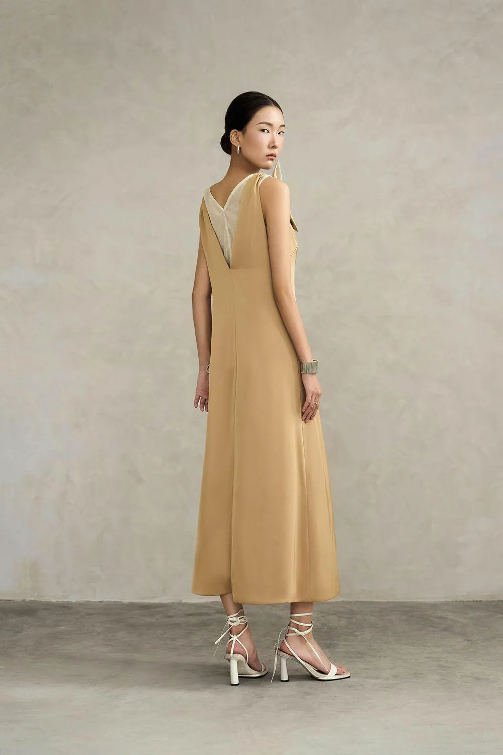 Ophira Straight Sleeveless Silk Ankle Length Dress