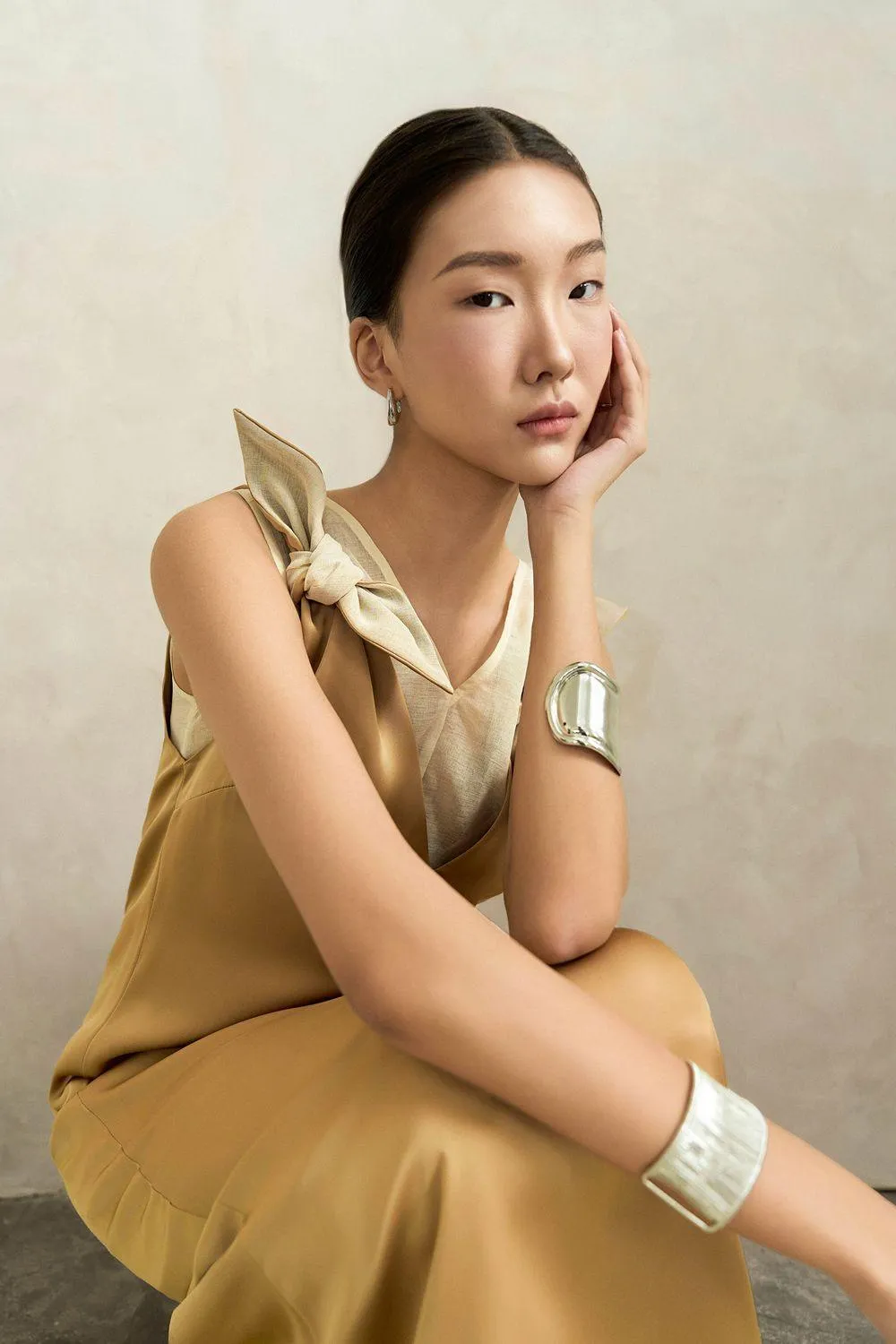 Ophira Straight Sleeveless Silk Ankle Length Dress
