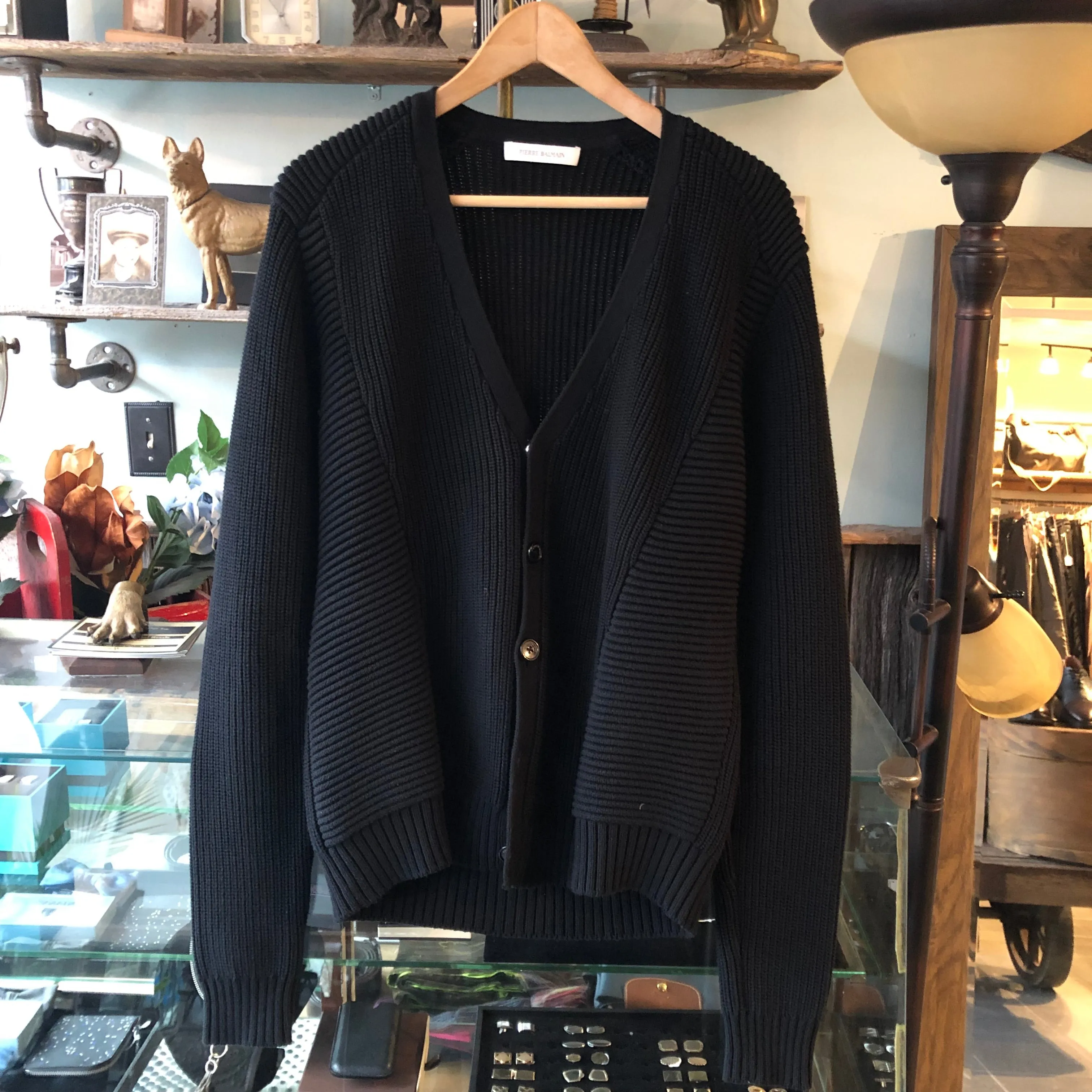 Pierre Balmain Black Knit Cardigan - M