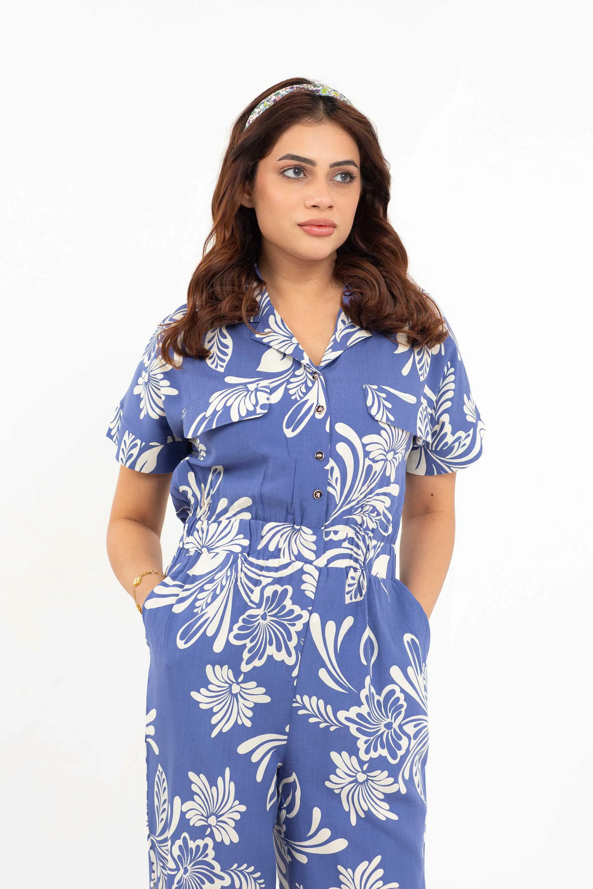 Printed Jumpsuit Blue