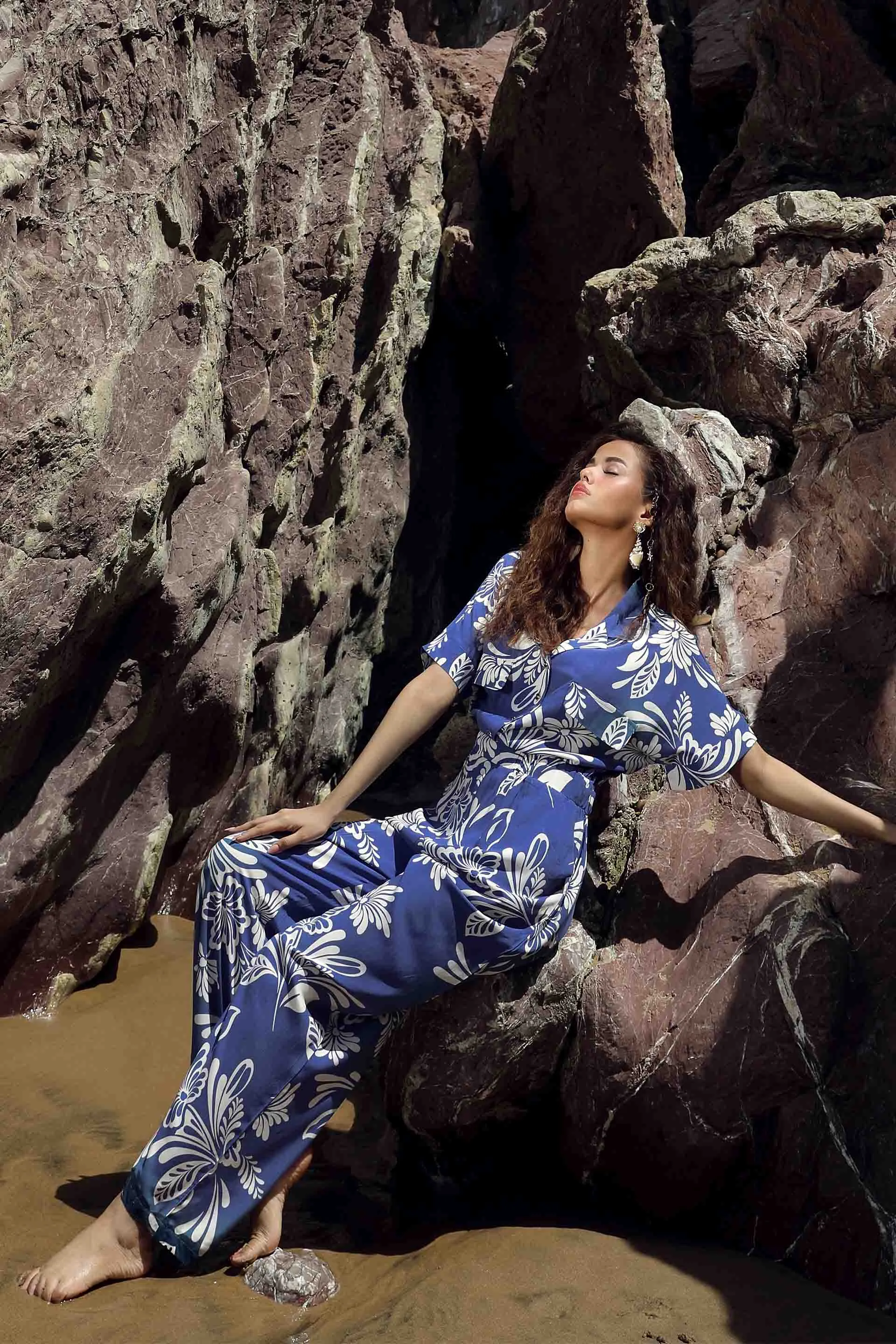 Printed Jumpsuit Blue
