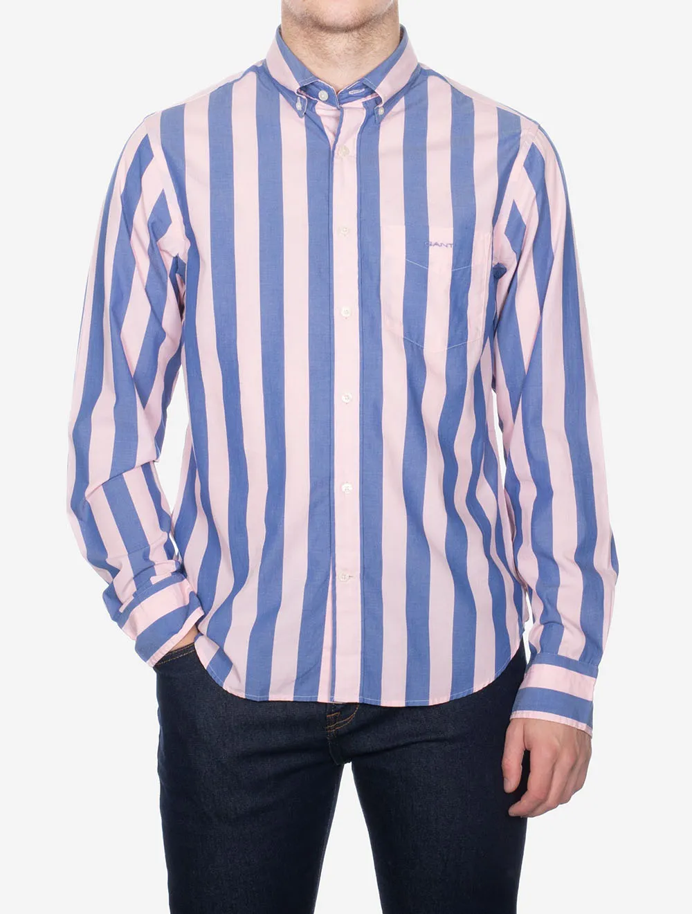 Regular Poplin Parasol Stripe Shirt Blushing Pink