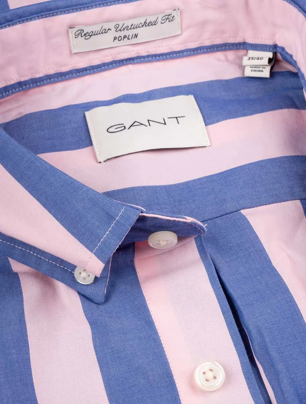 Regular Poplin Parasol Stripe Shirt Blushing Pink