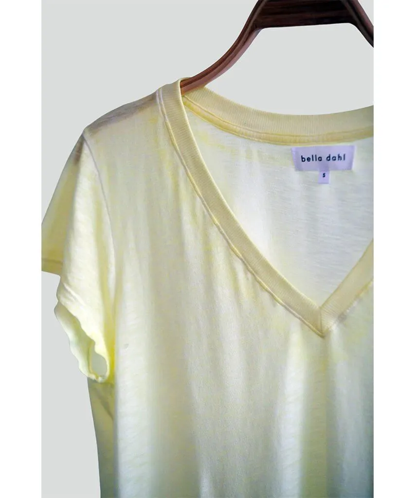 Rib Neck V-Tee Lemon Pop