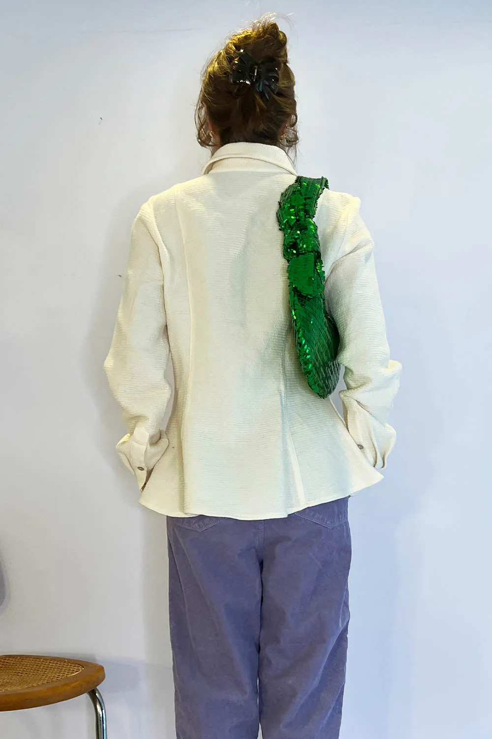 Rye Decker- Waffle Knit Shirt: White
