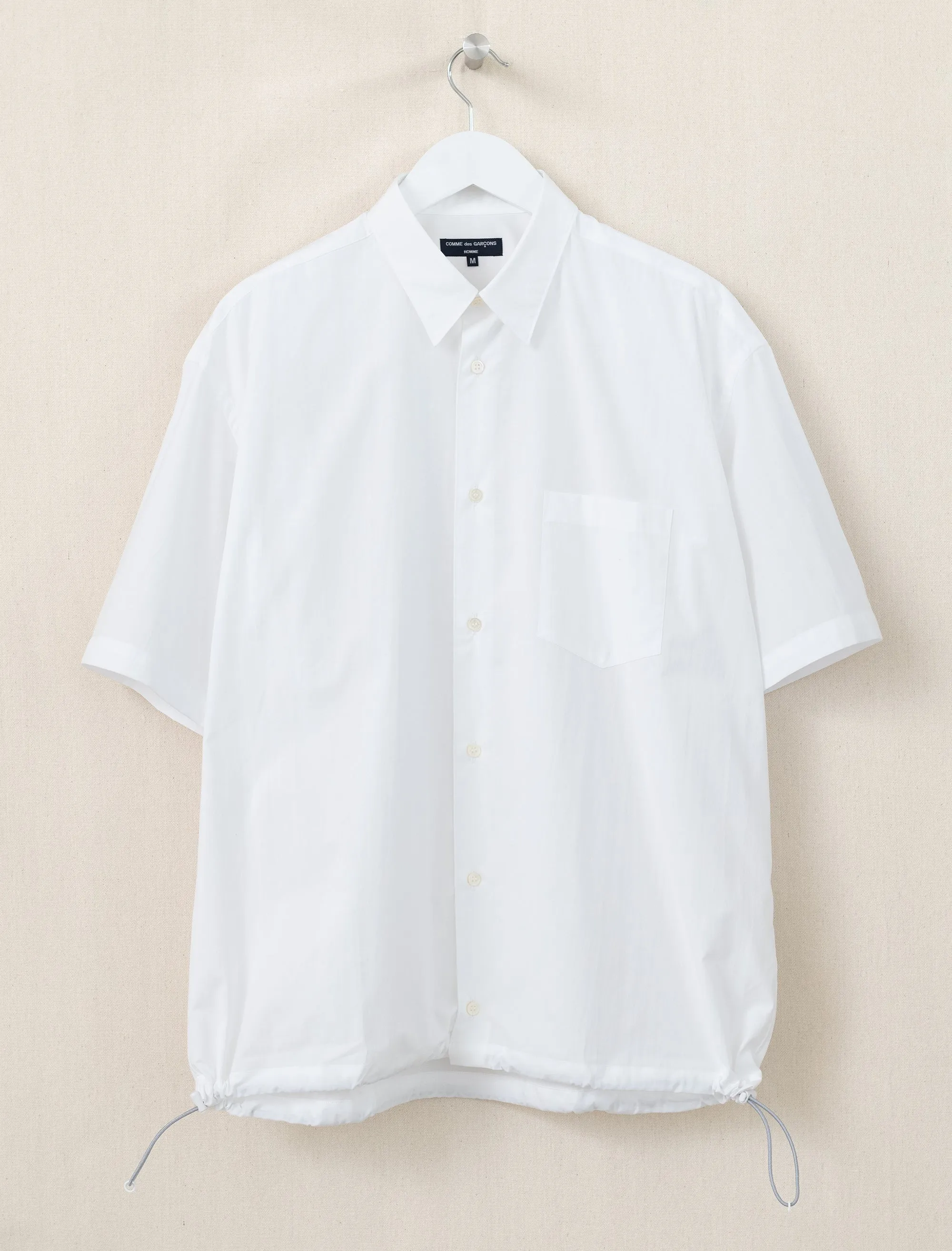 Short Sleeve Cinch Shirt (White)
