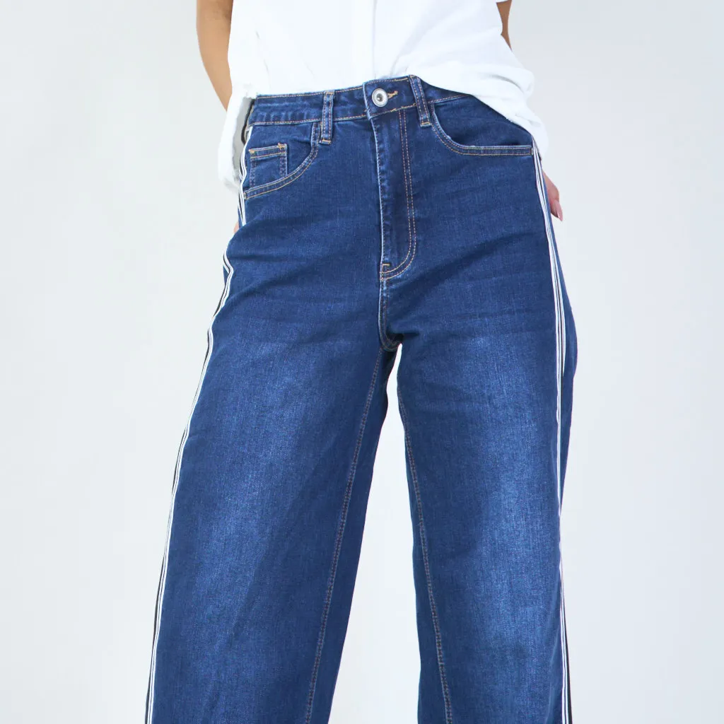 Side-stripe denim jeans wholesale