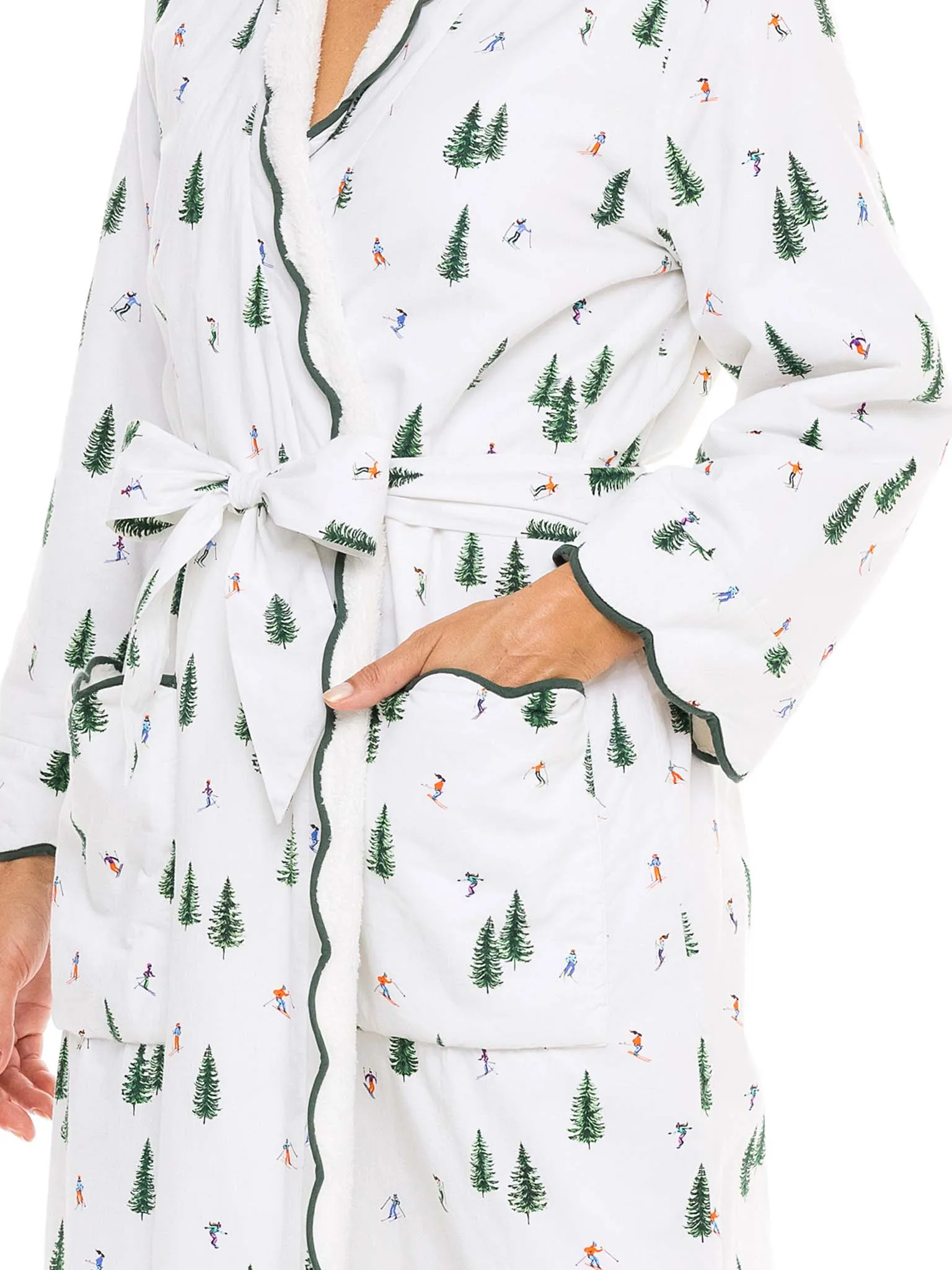 Ski Print Fleece-lined Classic Robe