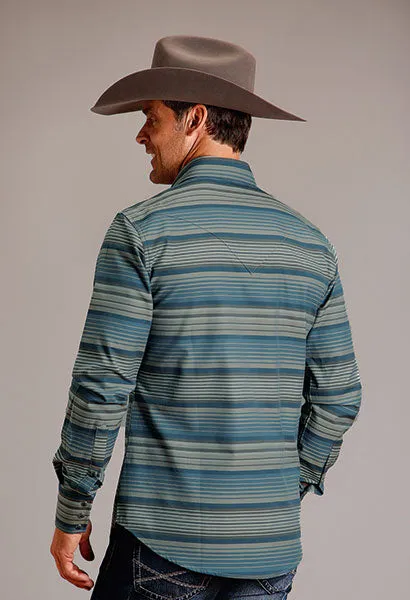 Stetson Men's Rugged Serape Stripe Western Snap Shirt