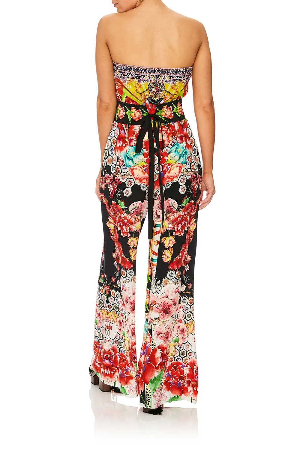 STRAPLESS JUMPSUIT WITH JKT BELT PAINTED LAND